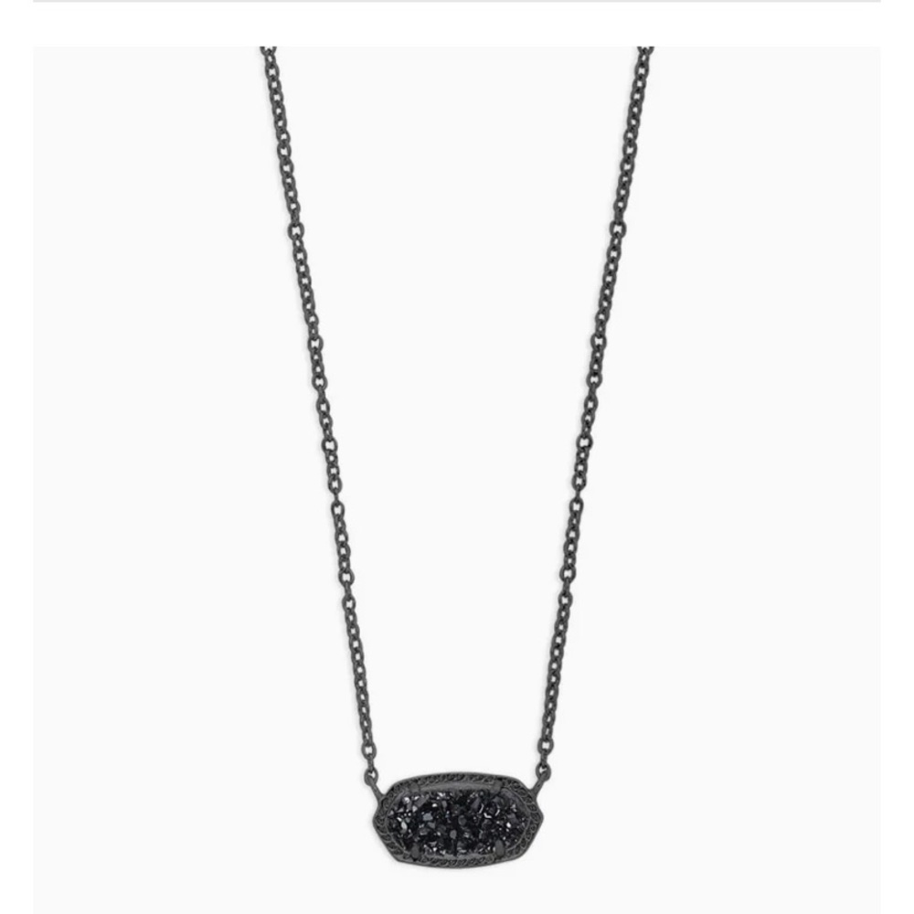 Kendra Scott Black Druzy Necklace. NWOT